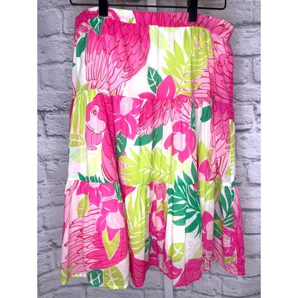 Lilly Pulitzer Skirt Holy Grail PInk Parrot  print white tag vintage Size 2 - Picture 6 of 7